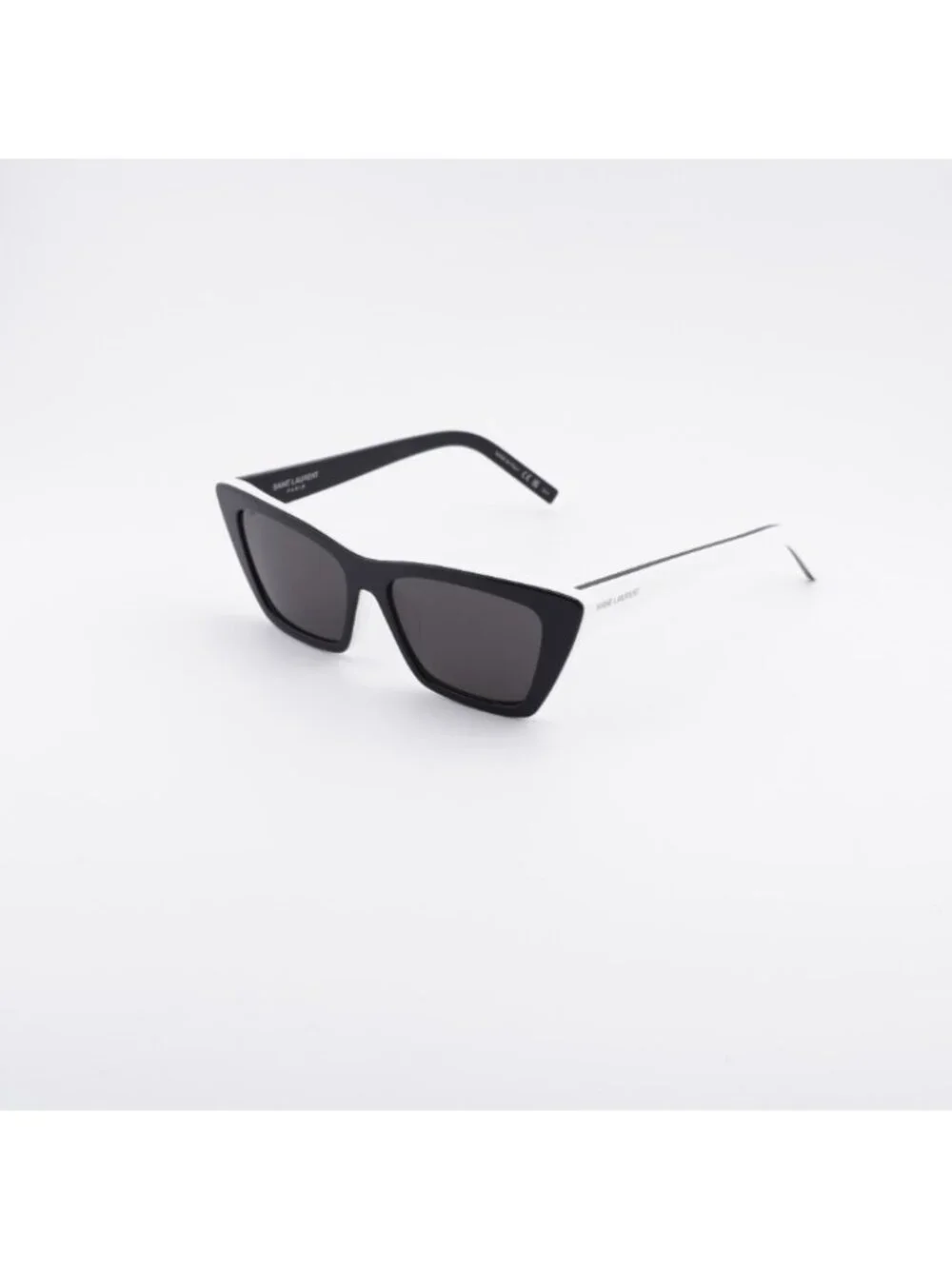 Saint Laurent SL276 MICA 006 Sunglasses Black Cat Eye Frame, Grey Lenses